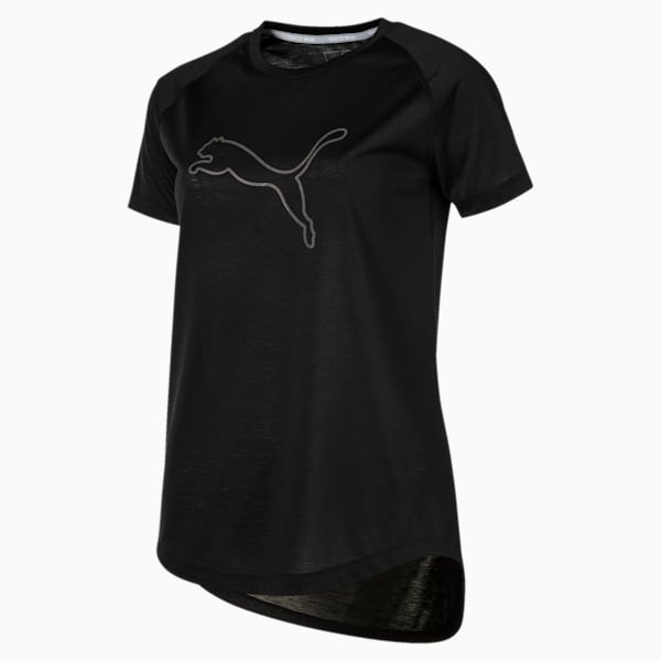 Short Sleeve Logo Women's Tee, Puma Black, extralarge