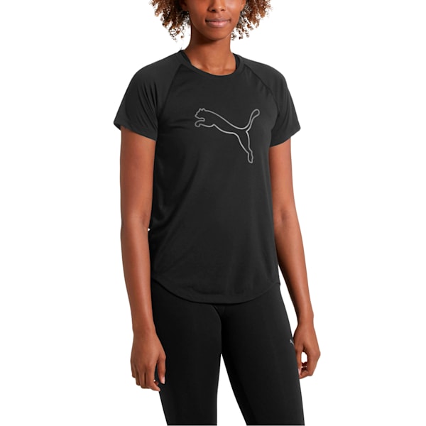 Short Sleeve Logo Women's Tee, Puma Black, extralarge