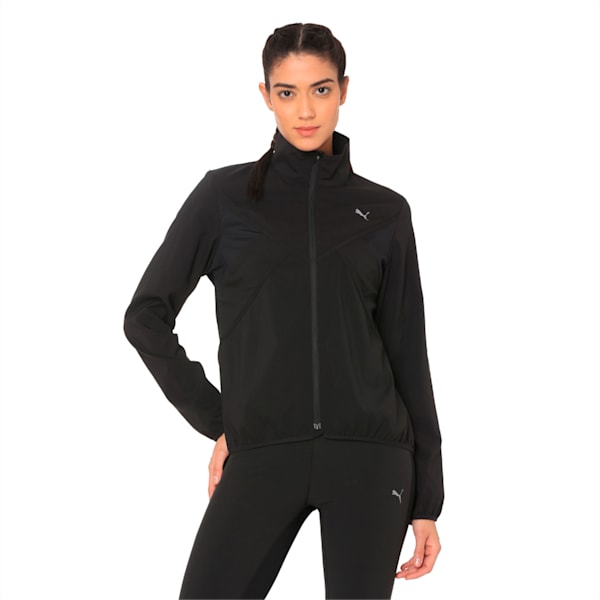 IGNITE Zip-Up Women's Running Wind Jacket, Puma Black-Fig, extralarge-IND