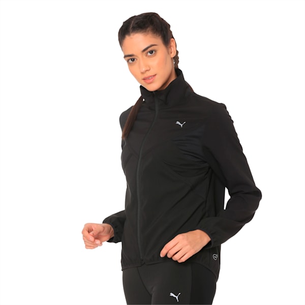 IGNITE Zip-Up Women's Running Wind Jacket, Puma Black-Fig, extralarge-IND