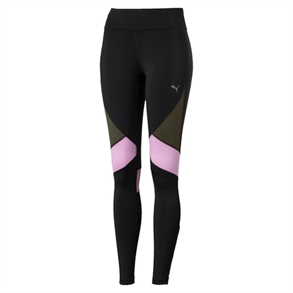 IGNITE Women's Running Tights, Puma Black-Forest Night-Orchid, extralarge-IND