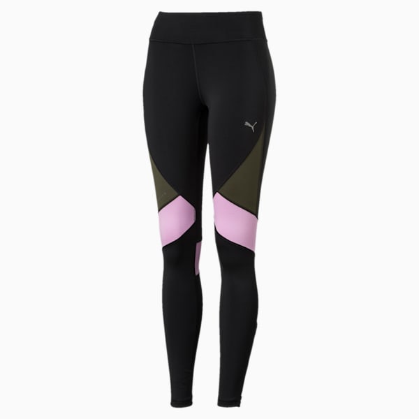 IGNITE Women's Running Tights, Puma Black-Forest Night-Orchid, extralarge