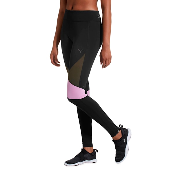 IGNITE Women's Running Tights, Puma Black-Forest Night-Orchid, extralarge