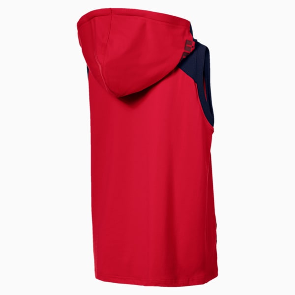 A.C.E. Sleeveless Women's Hoodie, Ribbon Red-Peacoat, extralarge