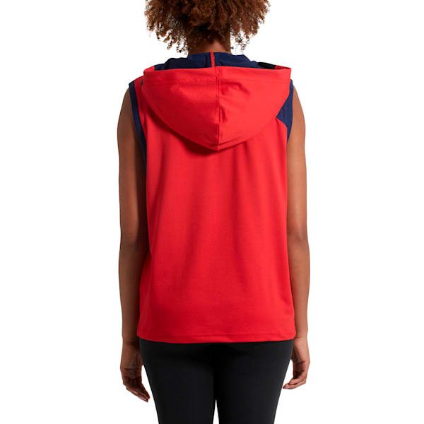 A.C.E. Sleeveless Women's Hoodie, Ribbon Red-Peacoat, extralarge