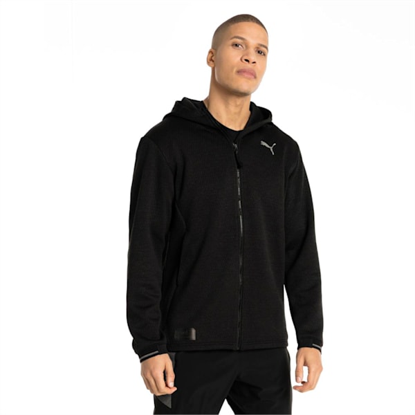 Energy Zip-Up Hooded Men's Running Jacket, Puma Black Heather, extralarge-IND