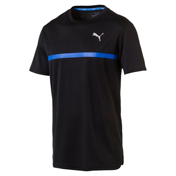 IGNITE Graphic Men's Running Tee, Puma Black-Iron Gate print Q3, extralarge-IND