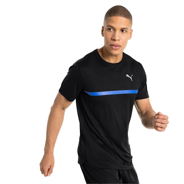 IGNITE Graphic Men's Running Tee, Puma Black-Iron Gate print Q3, extralarge-IND