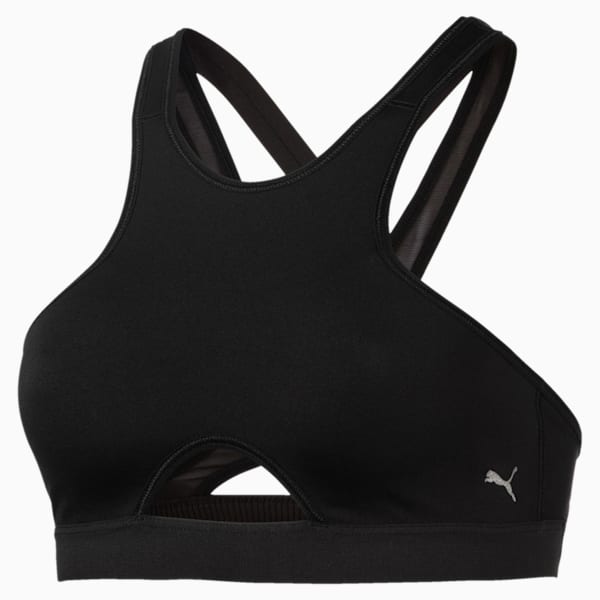 Training Women's Cutout Mid Impact Bra Top, Puma Black, extralarge