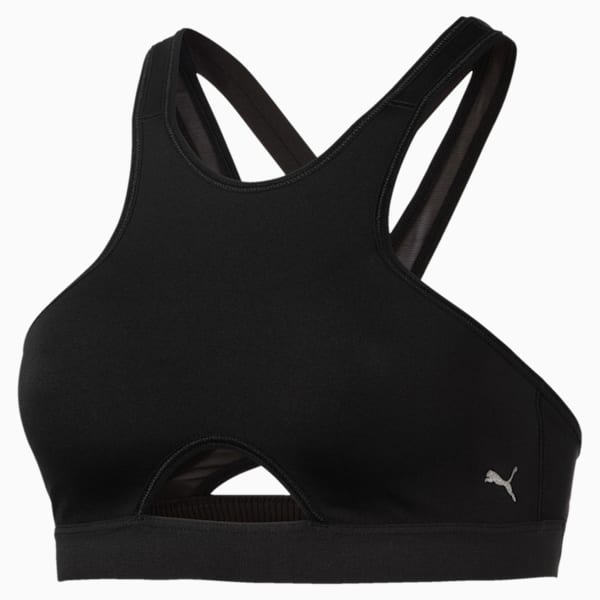 PUMA MID IMPACT ELASTIC BRA WOMENS PUMA BLACK