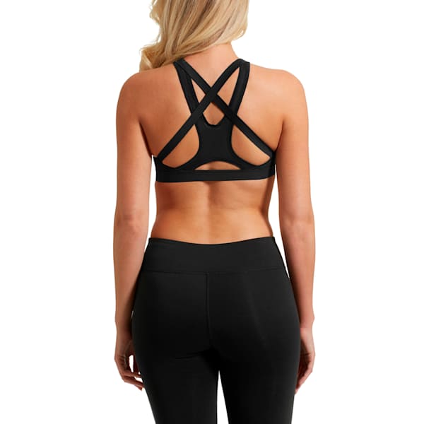 Training Women's Cutout Mid Impact Bra Top, Puma Black, extralarge