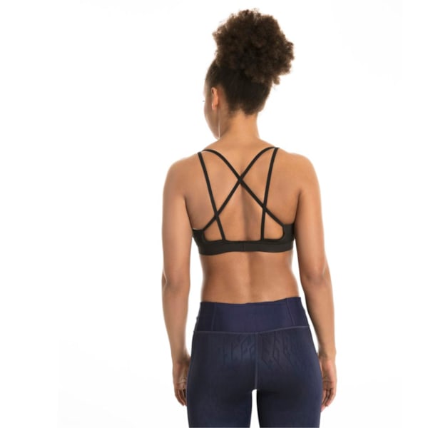 Strappy Mix Low Impact Women's Bra Top, Puma Black, extralarge-IND