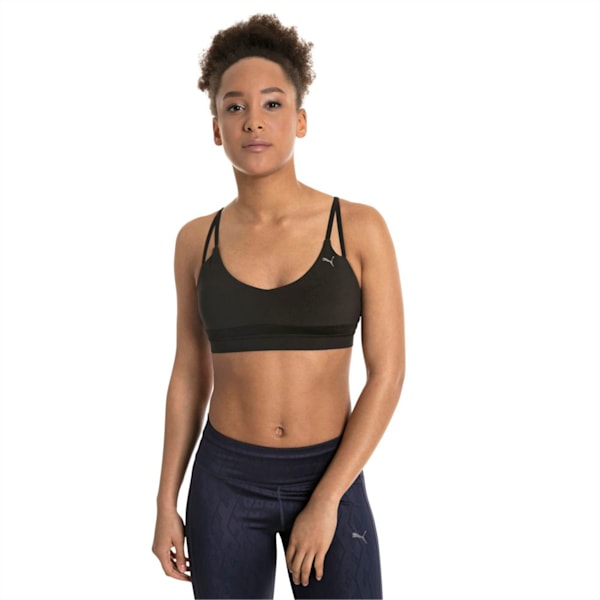 Strappy Mix Low Impact Women's Bra Top, Puma Black, extralarge-IND