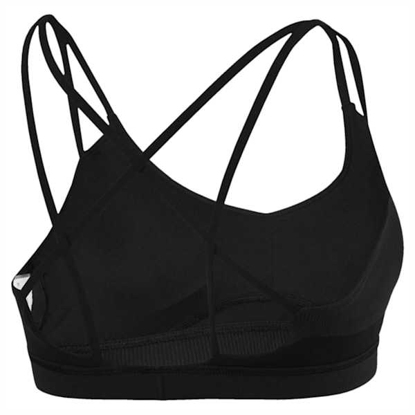 Strappy Mix Low Impact Women's Bra Top, Puma Black, extralarge-IND