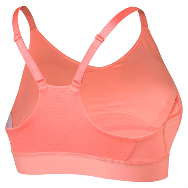 Mid Impact Logo Women's Bra Top, Bright Peach, extralarge-IND