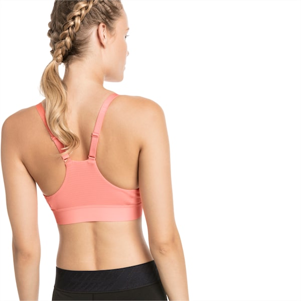 Mid Impact Logo Women's Bra Top, Bright Peach, extralarge-IND