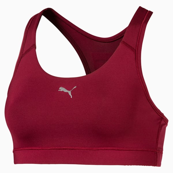 4Keeps Women's Mid Impact Bra, Pomegranate-PUMA back, extralarge