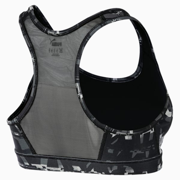 4Keeps Graphic Women's Mid Impact Bra, Puma Black, extralarge