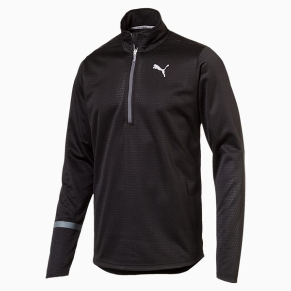 IGNITE Pace Half Zip Men's Running Midlayer, Puma Black Heather, extralarge