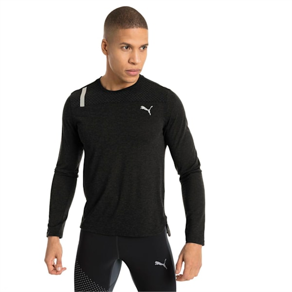 Warming Long Sleeve Men's Training Top, Puma Black Heather, extralarge-IND