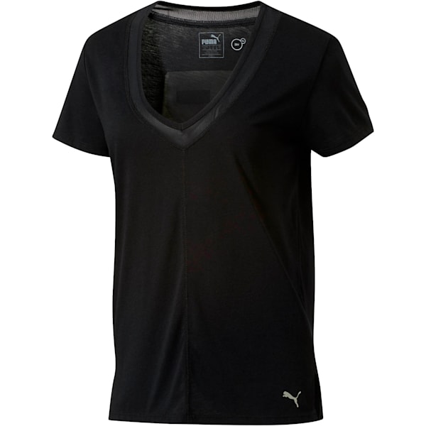 Slouchy-V Mesh T-Shirt, Puma Black-Puma Black, extralarge