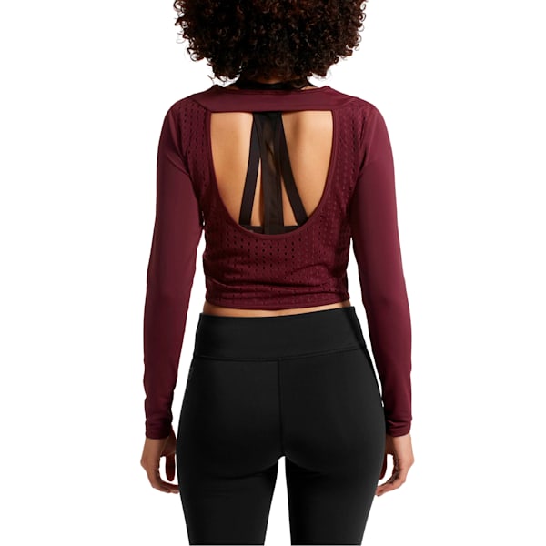 Luxe Long Sleeve Women's Crop Top, Fig, extralarge