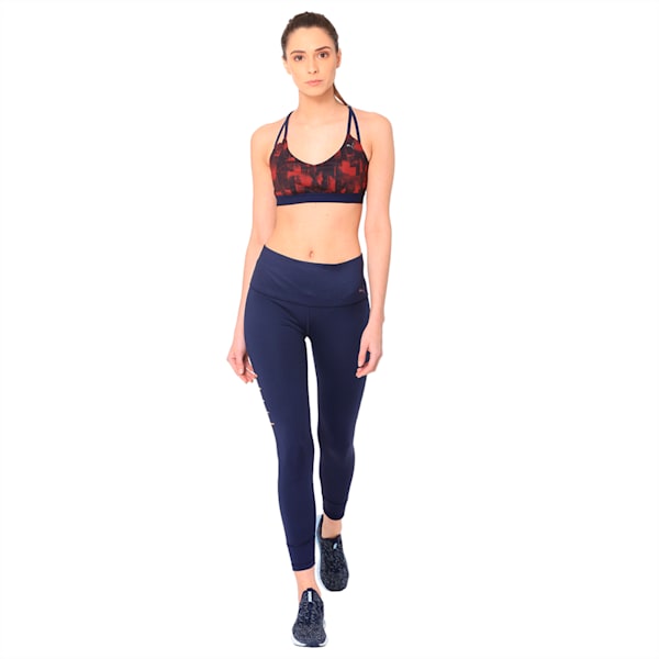 Strappy Low Impact Graphic Women's Bra Top, pomegranate-peacoat, extralarge-IND