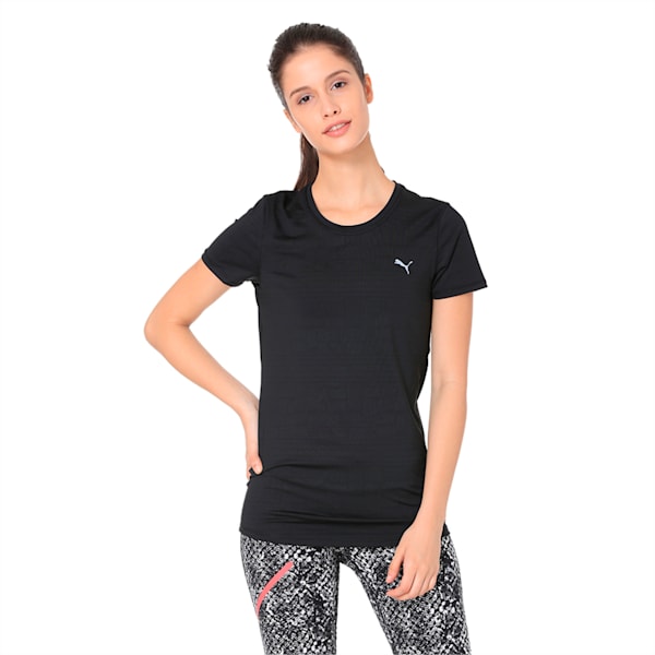 Essential Women's Graphic Tee, puma black-Solstice Gel, extralarge-IND