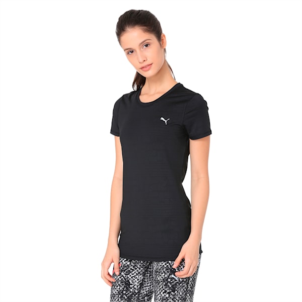 Essential Women's Graphic Tee, puma black-Solstice Gel, extralarge-IND