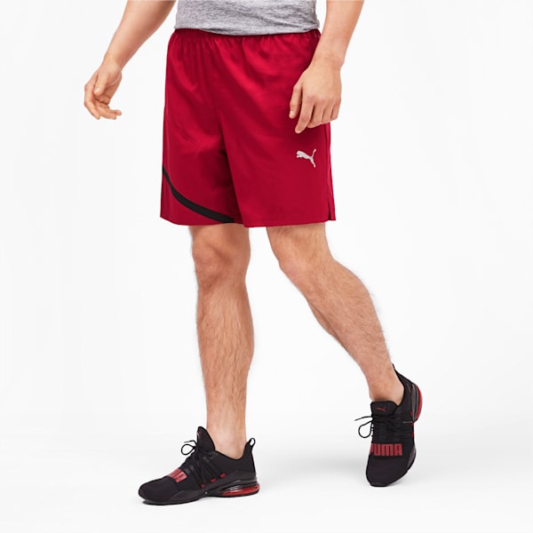 IGNITE Woven dryCELL Men's Training Shorts, Rhubarb-Puma Black, extralarge-IND