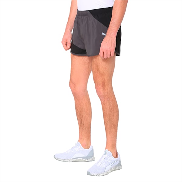 IGNITE Men's Running Split Shorts, Puma Black-Asphalt, extralarge-IND