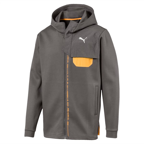 Energy Full Zip Hooded Men's Jacket, Charcoal Gray, extralarge-IND