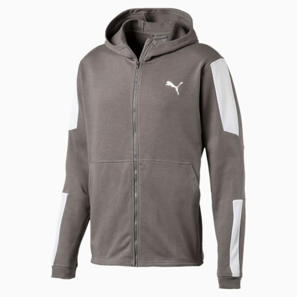 Energy Sweat Blaster Jacket, Charcoal Gray-Puma White, extralarge