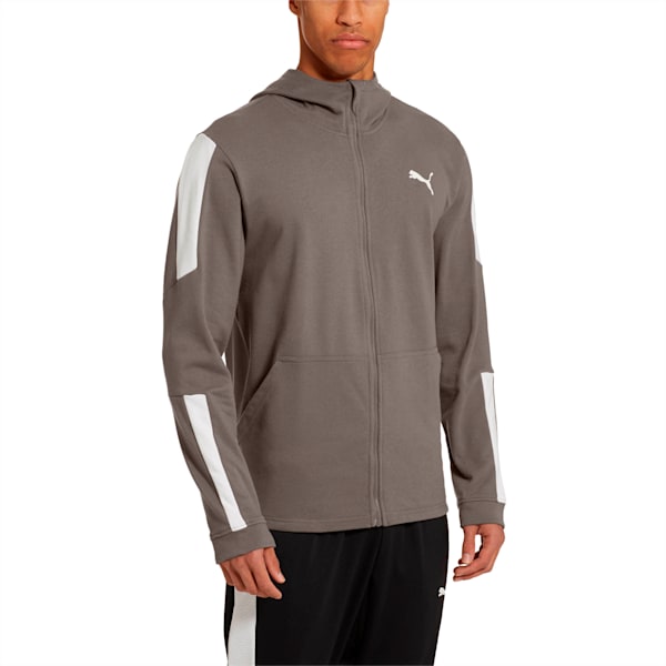 Energy Sweat Blaster Jacket, Charcoal Gray-Puma White, extralarge