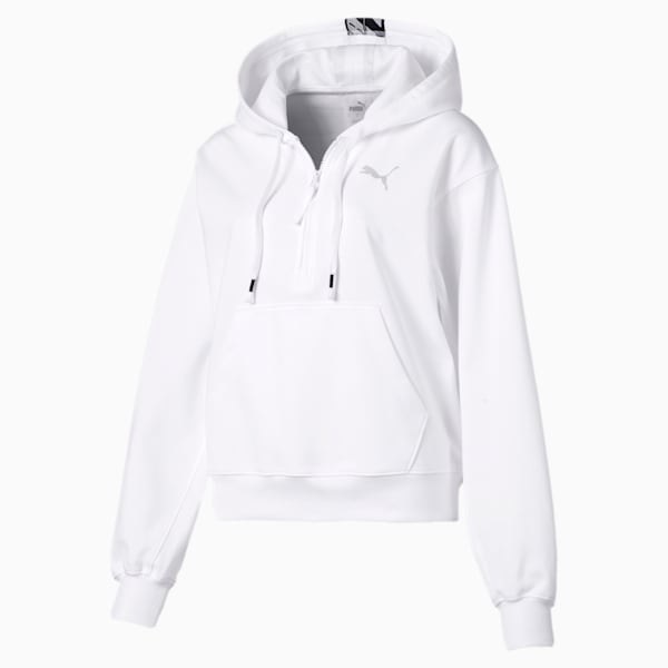 Feel It Cover Up Women’s Half Zip Hoodie, Puma White, extralarge