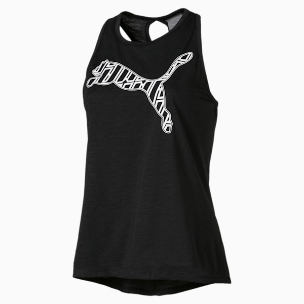 Twist It Women’s Logo Tank, Puma Black Heather, extralarge