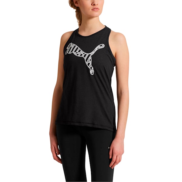 Twist It Women’s Logo Tank, Puma Black Heather, extralarge