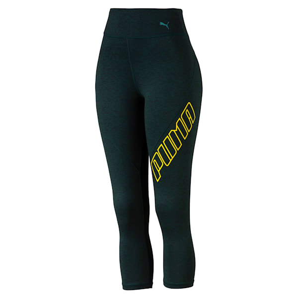 Yogini Logo 3/4 Women's Tights, Ponderosa Pine Heather, extralarge-IND