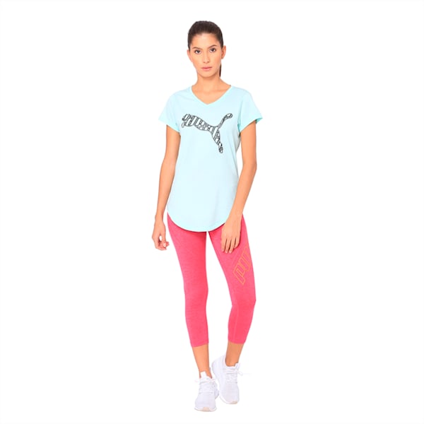 Yogini Logo 3/4 Women's Tights, Fuchsia Purple Heather, extralarge-IND