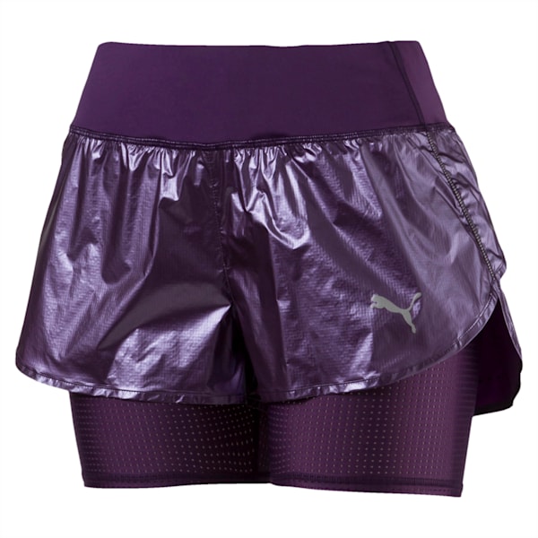 Blast Woven 2 in 1 Women's Running Shorts, Indigo-metallic, extralarge-IND