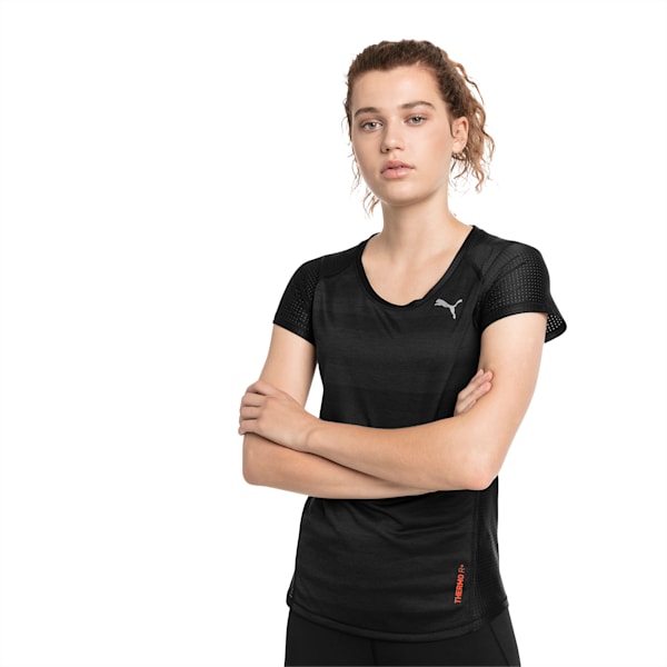 Thermo- R+ Women’s Performance Tee, Puma Black Heather, extralarge