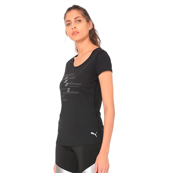 Ignite Short Sleeve Women's Running Tee, Puma Black-Q1, extralarge-IND