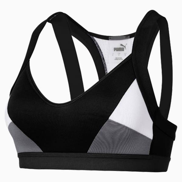 Density Women's High Impact Bra, Puma Black-Puma White, extralarge