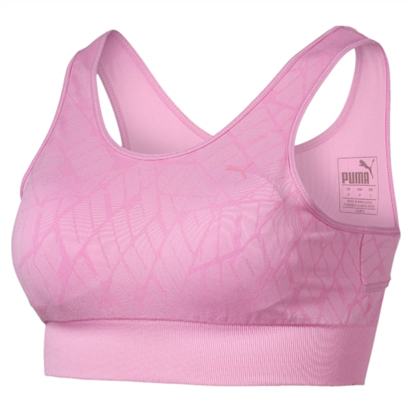 Women's Medium Support Seamless Sports Bra, Pale Pink, extralarge-IND