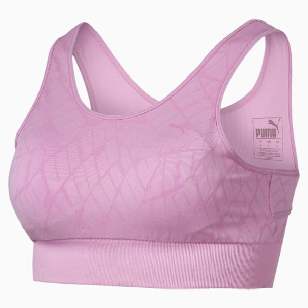 Women's Medium Support Seamless Sports Bra, Pale Pink, extralarge