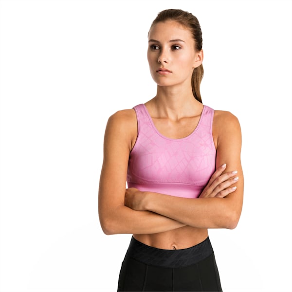 Women's Medium Support Seamless Sports Bra, Pale Pink, extralarge-IND