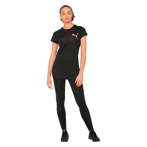 Heather Small Cat Women's Training Tee, Puma Black Heather, extralarge-IND