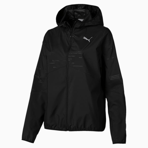 Ignite Women’s Hooded Wind Jacket, Puma Black, extralarge