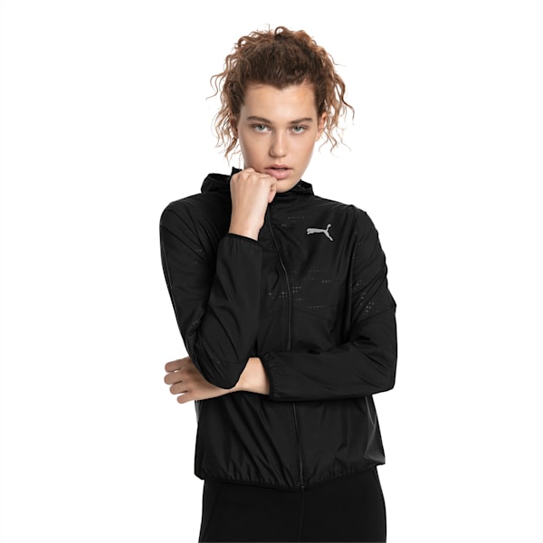 Ignite Women’s Hooded Wind Jacket, Puma Black, extralarge