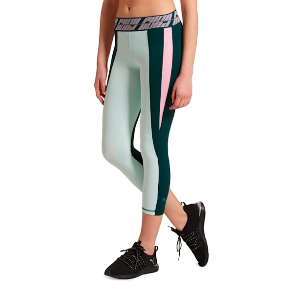 Own It Women’s 3/4 Leggings, Ponderosa Pine-Fair Aqua, extralarge